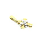 Pingente em forma de cruz em ouro amarelo 18k com brilhante -1PIB0095