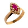 Anel chuveiro de ouro 18k com diamantes e rubi - 2ABR0049