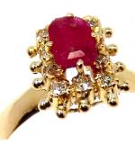 Anel em ouro 18k com diamantes e rubi - 2ABR0054