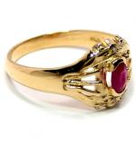 Anel em ouro 18k com brilhantes e rubis - 2ABR0061