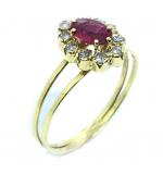 Anel chuveiro de ouro 18k com diamantes e rubi - 2ABR0069 Anel chuveiro de ouro 18k com diamantes e rubi - 2ABR0069