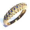 Anel em ouro 18k com brilhantes e safiras azuis - 2ABS0011 Anel em ouro 18k com brilhantes e safiras azuis - 2ABS0011