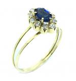 Anel chuveiro de ouro 18k com diamantes e safira - 2ABS0069 Anel chuveiro de ouro 18k com diamantes e safira - 2ABS0069