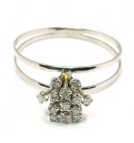 Anel em ouro branco 18k- Chuveirinho de brilhantes - 2ANB0023