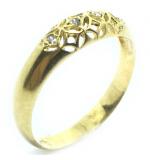 Anel em ouro amarelo 18k filigrana com diamantes - 2ANB0110