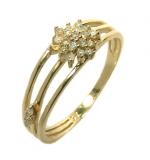 Anel em ouro amarelo 18k com diamantes - Chuveiro - 2ANB0221