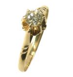 Solitrio em amarelo ouro 18k - Garra espelho - 2ANB0350