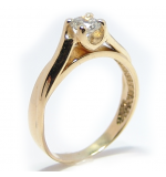 Anel em ouro amarelo 18k com 1 zirconia - 2ANZ0051