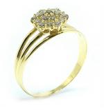 Anel em ouro amarelo 18k com 19 zirconia - 2ANZ0055 Anel em ouro amarelo 18k com 19 zirconia - 2ANZ0055