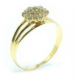 Anel em ouro amarelo 18k com 19 zirconia - 2ANZ0055