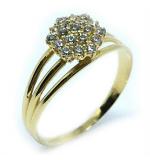 Anel em ouro amarelo 18k com 19 zirconia - 2ANZ0055