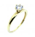 Anel em ouro amarelo 18k com 1 zirconia - 2ANZ0076