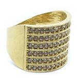 Anel em ouro amarelo 18k com 90 zirconia - 2ANZ090