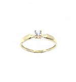 Anel em ouro amarelo 18k com 1 zirconia - 2ANZ0096