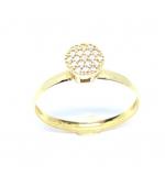 Anel em ouro amarelo 18k com 19 zirconias - 2ANZ0097
