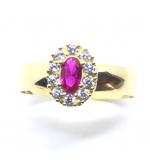 Anel em ouro amarelo 18k com 11 zirconias - 2ANZ0099 Anel em ouro amarelo 18k com 11 zirconias - 2ANZ0099
