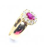 Anel em ouro amarelo 18k com 11 zirconias - 2ANZ0099