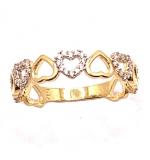 Anel em ouro amarelo 18k com 60 zirconia - 2ANZ0112