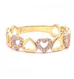 Anel em ouro amarelo 18k com 60 zirconia - 2ANZ0112