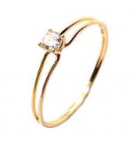 Anel em ouro amarelo 18k com 1 zirconia - 2ANZ0117