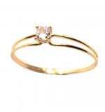 Anel em ouro amarelo 18k com 1 zirconia - 2ANZ0117