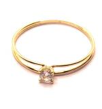 Anel em ouro amarelo 18k com 1 zirconia - 2ANZ0117