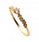 Anel em ouro amarelo 18k com 9 zirconias - 2ANZ0118