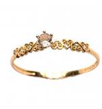 Anel em ouro amarelo 18k com 9 zirconias - 2ANZ0118