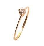 Anel em ouro amarelo 18k com 1 zirconia - 2ANZ0119