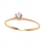 Anel em ouro amarelo 18k com 1 zirconia - 2ANZ0119
