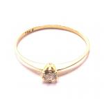 Anel em ouro amarelo 18k com 1 zirconia - 2ANZ0119