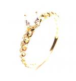 Anel em ouro amarelo 18k com 9 zirconias - 2ANZ0121