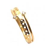 Anel em ouro amarelo 18k com 2 zirconias - 2ANZ0122