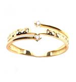 Anel em ouro amarelo 18k com 2 zirconias - 2ANZ0122