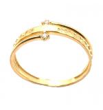 Anel em ouro amarelo 18k com 2 zirconias - 2ANZ0122