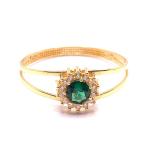 Anel em ouro amarelo 18k com 15 zirconia - 2ANZ0123