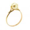Anel de ouro amarelo 18k com perola de 5 mm