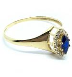 Anel formatura em ouro 18k - Zircnica e P. Sinttic - 2APS0058