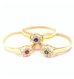 Anel em ouro 18k com pedra sintetica - 2APS0105
