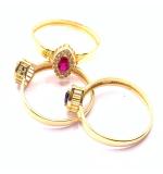 Anel em ouro 18k com pedra sintetica - 2APS0106