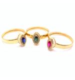 Anel em ouro 18k com pedra sintetica - 2APS0106