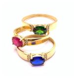 Anel em ouro 18k com pedra sintetica - 2APS0107