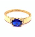 Anel em ouro 18k com pedra sintetica - 2APS0107