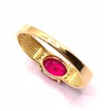 Anel em ouro 18k com pedra sintetica - 2APS0107