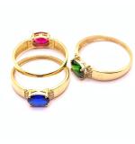 Anel em ouro 18k com pedra sintetica - 2APS0107