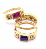 Anel em ouro 18k com pedra sintetica - 2APS0108