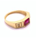 Anel em ouro 18k com pedra sintetica - 2APS0108