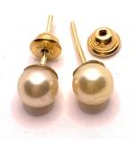 Brinco em ouro 18k com 2 prolas - 6 mm - 2BPR0006