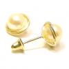Brinco em ouro amarelo 18k com 2 pérolas