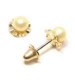 Brinco em ouro amarelo 18k com pérola